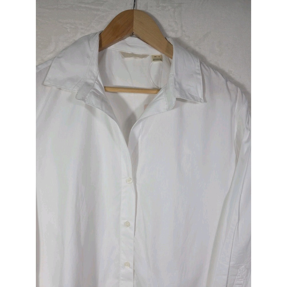 NWT Esmara White 100% Cotton Button Front Oversized Shirt Women's US 8 Medium - Picture 4 of 12